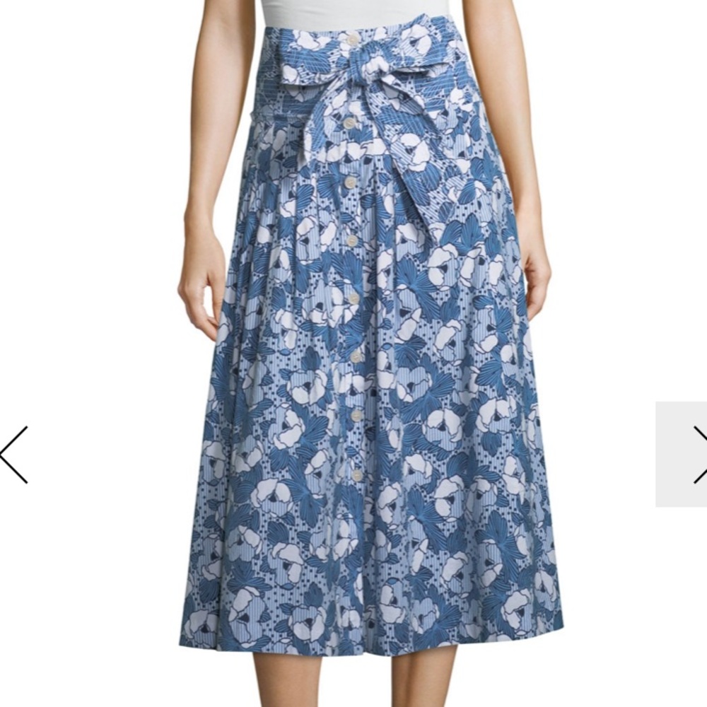 Veronica Beard Caralina Tie-Waist Midi Skirt - Picture 4 of 8